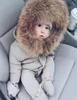 Infant Baby Rompers Winter Clothes Newborn Baby Boy Girl Knitted Sweater Jumpsuit raccoon Fur Hooded Kid Toddler Outerwear 2011276375658