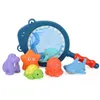 Bath Toys Fishing Toys Network Bag Pick up Duck Fish Kids Toy Swimming Classes Summer Play Water Bath Doll Water Spray Bath toys 240413