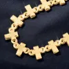 Collier de croix Moisanite en or Gold Sier pour hommes, chaîne de clavicules hip-hop à la mode et créative