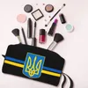 Förvaringspåsar flagga av Ukraina rand makeup väska för kvinnor reser kosmetisk arrangör söt ukrainsk kappar vapen toalettartiklar