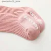 Calzini per bambini Candy Color New Childrens Cotton Socks adatto per ragazzi Toddlers Girls Caviglie a strisce non Slip Baby Floor Q240413