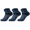 Sports Socks 3 Pares de alta qualidade Men's Black Casual Soft Running Summer absorver suor respirável mecânica Sokken