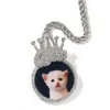 Top qualidade Crown fofo Circular Circular Colar pingente de pingente Hip-Hop Personalizado Diamo