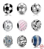 925 Sterling Silver Dangle Charm Women Pärlor Högkvalitativa smycken Gift grossist Ny fotboll Pendant Volleyball Bead Fit Armband DIY9006071