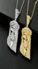 Colliers de pendentif 92 mm de haut Big Jesus Piece Pendants Hip Hop Cubic Zirconia Pavé Bling Iced Out Men Men Jijou de serviette Gold Color6087422