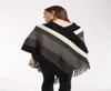 Knitting Women Cloak Fring Ladies Pullover Poncho Glittery Cape Tassel Shawl Female Loose Sweater Colored Stripe Winter Women Blou1003399