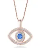 Blue Evil Eye Pendant Necklace Luxury Crystal CZ CLAVICLE NACKLACE Silver Rose Gold Jewelry Third Eye Zircon Necklace Fashion Birt4349568