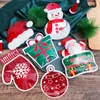Presentförpackning 10/1 st tecknad godis kex tätning väska juldekoration förpackning plastfestparti hänge