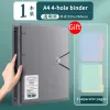 Binders A4 Perforated Binder OType Punch Folder 4Hole Transparent Shell PP Folder Waterproof Test Paper Data Storage Learning Supplies