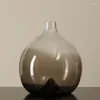 Vases Big Belly Vase Transparent Gradual Glass Flower Pot Living Room Light Luxury Tabletop Decoration Creative Modern Decor