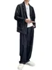 Erkek Trailtsits Moda gevşek konfor takım 2024 bahar sonbahar yakışıklı modaya uygun erkek uzun kollu ceket geniş bacaklı pantolon iki parçalı set