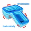 Inflatable Square Swimming Pool Children Inflatable Pool Bathing Tub Baby Kid Home Outdoor Large Swimming Pool 120cm 2/3layers 240328