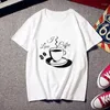 Women's T Shirts Love Coffee Printed 2024 Shirt Women Fashion Short Sleeve T-shirt White Thin Section Hipster Tshirt Female Tops Clothing