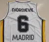 Reals 1999-00 Home Uniform #6 La maglia da basket Djordjevic può essere personalizzata con qualsiasi nome e numero