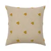 Oreiller jaune moule tissé coton motif zèbre couverture