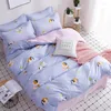 Sängkläder sätter juego de ropa cama con estampado geomtrico dibujos animados Edredn lino y algodn 3/4 uds. Funna para almohada