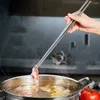 Baguettes cuites en acier inoxydable extra longue pour la friture nouilles ustensile de cuisine