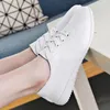 Casual Shoes Fashon Light Solid Walking Women Flats Lace Up Leisure Ladies Big Size Soft Working Woman Zapatillas Mujer