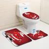Bath Mats 3pcs/set Merry Christmas Bathroom Mat Anti Slip Kitchen Carpet Sets Home Washable Toilet Lid Cover Rug Floor
