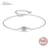 Калетин Lucky Egle Eye Bracelet 925 Серебряные браслеты для женщин Blue Stone Cz Регулируемые мужчины ювелирные изделия Kltb0996375207