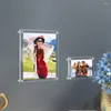 Frames 2pcs Transparent Acrylic Magnetic Display Stand With 4 Sets Of Advertising Nails For Room Desk Home Wall