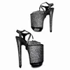 Dansschoenen 23 cm/ 9inches met glitter Starps Small Platform Hoge Heel Sandalen Sexy Pole 070