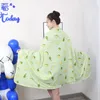 Blankets Cartoon Strawberry Printing Shawl Blanket Nap Travel Soft Throw With Button Home Hoodie