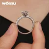 Кластерные кольца Wostu Moissanite Jewelry Real 925 Серебряное серебро 1 Ct Twist for Women Обручание свадебная роскошная полоса Кольцо Размер 6 7 8 9