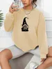 Женские толстовка толстовок Halloween Print Pullover Casual Fashion Fashion Dlosleed Whothirt Solid Color Женская одежда 240413