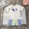 T-shirt pour femmes Set Produit d'été coloré brodé 3D Coton Double plage Shorts de plage