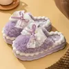 Slippers Furry Home Mulheres Bircha e Eva estilo Simple Plexh Winter Sapatos quentes casais