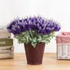 Fiori decorativi 10 teste Provenza Lavender Plastica Plastica artificiale Purple Bouquet Flower White per casa Decorazione romantica del matrimonio