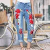 Jeans femminile mamma ricamata pantaloni di jeans pantaloni fidanzato per donne in stile cinese donne femmine 2024 dd1530