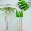Umbrella de cubierta desechable Cócteles Cócteles Coconut Palm con forma de palillos de dientes de bambú para toppers de cupcake
