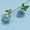 Flores decorativas 66 cm Seda artificial Rose Alta calidad Peonía de flores falsas Rama larga 3 Cabezas Boda Día de San Valentín decoración del hogar