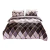 Bettwäsche Sets 3PCS Quilt Cover Mode Nicht -Slip -Heimdekor Komfortable Kissen Kissen Schlafzimmer Extra Soft Accessoires Rhombus Druck