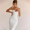 Wannathis korsetter rör ärmlös midi klänning prom i backless bodycon sexig elegant gata kväll formella klänningar 240407