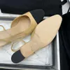 Designer Sandaler Black Ballet Flats Shoes Channel Paris Luxury Women Leather Shoes Loafers quiltade äkta läderslip på ballerina runda tå damklänningskor