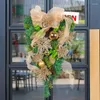 Fleurs décoratives Boule de Noël suspendue en pin inversé aiguille bowkknot de la porte de la fleur