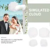 Figuras decorativas 4 PCS Simulación Decoración de la boda de la nube de algodón Simulada Hanging Clouds Ornament Escena Diseño Props Baby Home