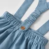 Set di abbigliamento abiti da bambino spagnolo set per ragazze 2024 camicetta di lino in cotone neonato con giacca pantaloncini a maniche lunghe