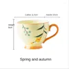 Mugs Northern European Style Simple Ceramic Cup Hand-painted Bowl Luxury Office Family Coffee Breakfast Drinkware Glass