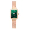 Rose Lola All Star Steel Band Peacock Little Green British Small Square Watch Women's Tiktok Style