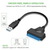 2024 USB 3.0 2.0 SATA upp till 6 Gbps 3 Kabel SATA till USB 3.0 Adapterstöd 2,5 tum extern HDD SSD -hårddisk 22 -stift SATA III -kabel för