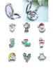 Accessori per gioielli a ciondoli di vetro di natale fai -da -te Accessori per memoria Bracciale mobile Farmo galleggiante 9 Styles Locket Gioielli5910476