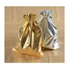 Jewelry Pouches, Bags 5 Sizes Fashion Gold Sier Plated Gauze Satin Jewellry Christmas Gift Pouches Bag 5X7Cm 7X9Cm 9X12Cm 13X18Cm 10X1 Dhdvl