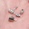 Alta qualidade Aço inoxidável Crimp End Bandes Caps Cordão de couro Dica Dobra Connectores de pulseira de contas para jóias Fazendo 240408