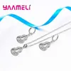 Boucles d'oreilles de collier Arrivées Gourd 925 Sterling White White Cubic Zirconia et pour les femmes Bijoux