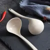Cucharas estilo japonés de manejo largo con cuchara de paja de trigo congae de la cocina espesada resistente al calor