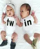 Family Matching Clothing Newborn Baby Boys Girls Bodysuit TWIN Letters Printed Short Sleeve Bodysuit Tops Outfits For Baby2699886